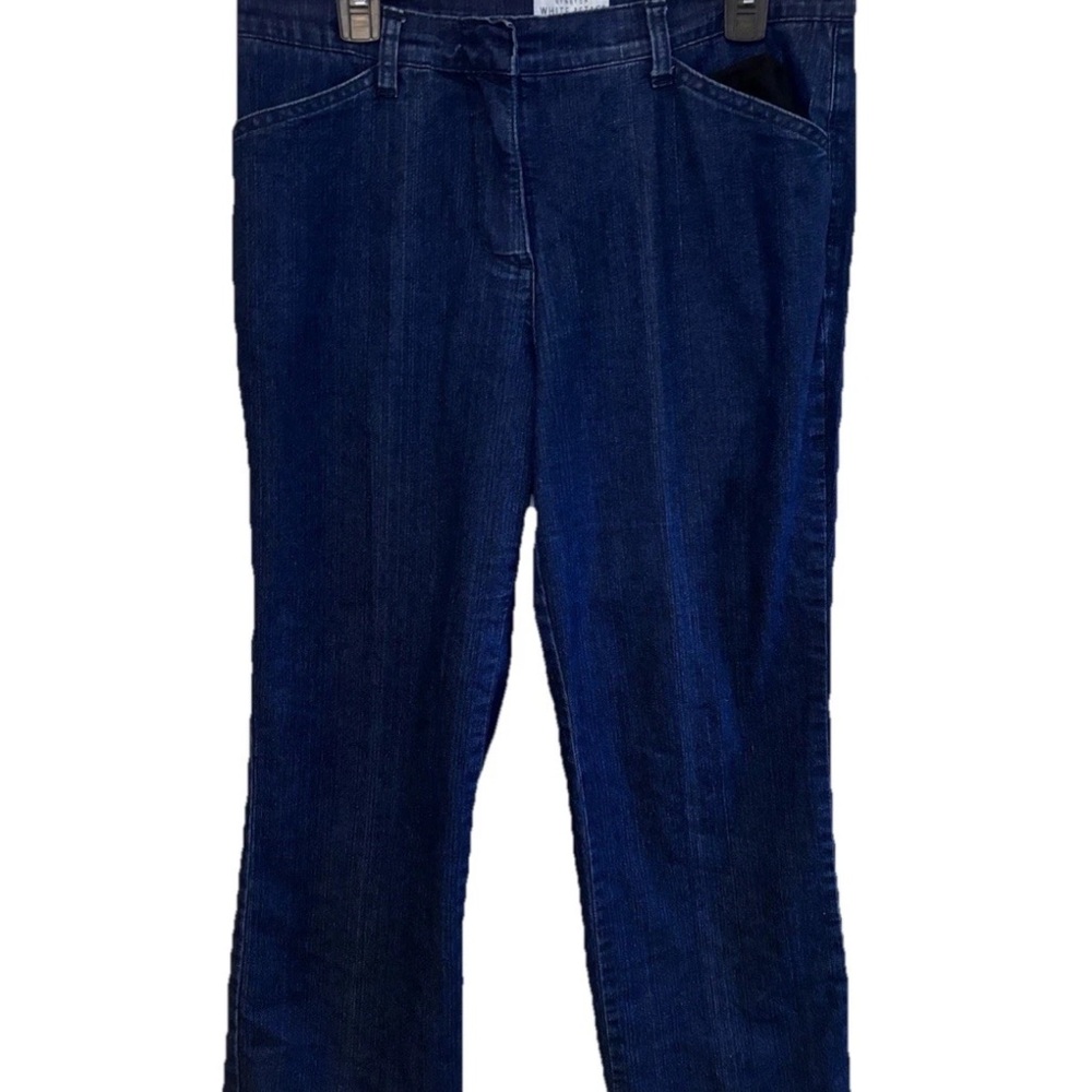 Dark Blue Women’s Flare Linen Pants, Plus Size, Stretch